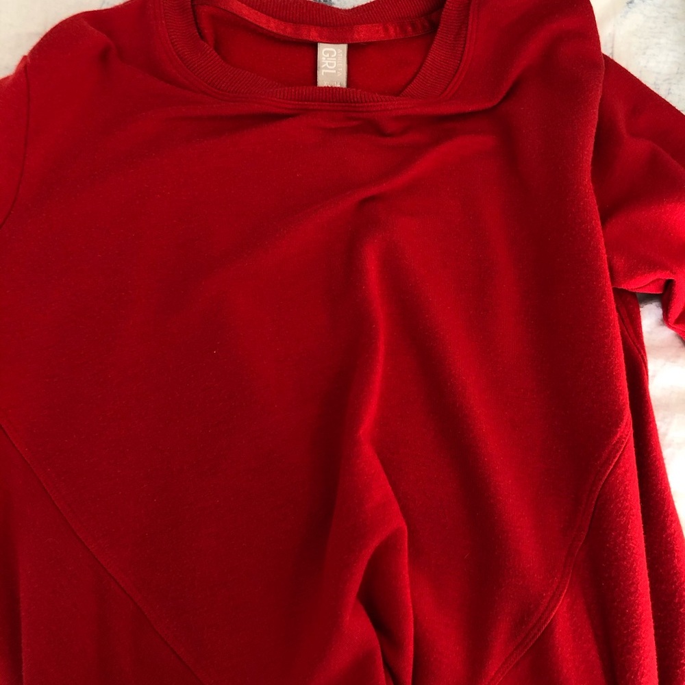 red sweatshirt